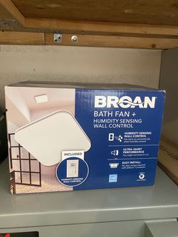 Brand New Broan Bathroom Exhaust Fan + Humidity Sensing Wall Control