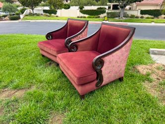 Pair of Burgundy Velvet Accent Chairs/obo