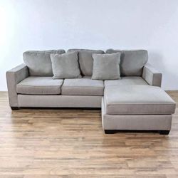 Light Beige Modern 93” Sectional Sofa with Reversible Chaise by Living Spaces