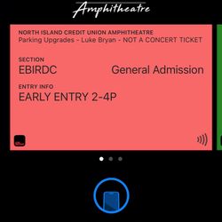 LUKE BRYAN PARKING PASS 