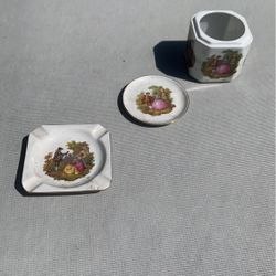 3 German Porcelain Gloria Bavaria Real Gold Bayreuth