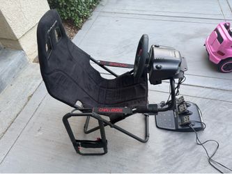 Logitech G29 racing wheel with pedals and racing sim challenger chair