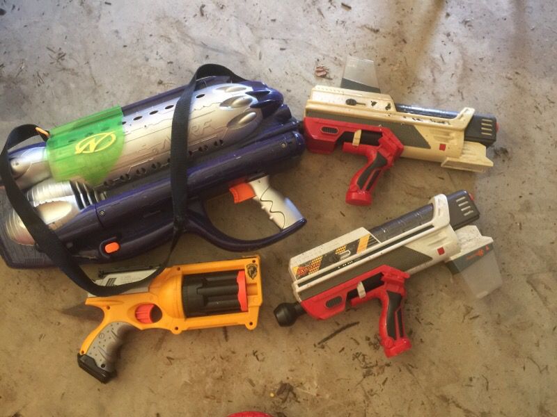 Nerf toy gun 4 piece lot