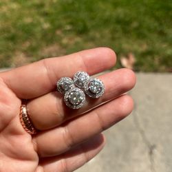 Moissanite Sterling Silver Earrings 