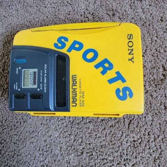 SONY WM-A52 Walkman Cassette Player Yellow SPORTS Waterproof Solar