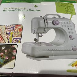 JUCVNB Mini Sewing Machine for Beginners and Kids, Sewing Machines with Reverse Sewing and 12 Built-in Stitches, Portable Sewing Machine with 27 Piece