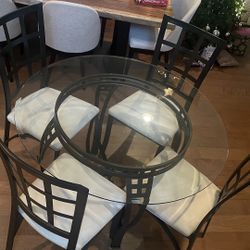Glass Top Bistro Dining Set – Table & 4 Chairs
