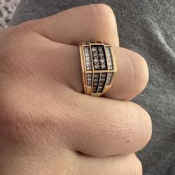 Men's Ring Gold And 1 ct Natural Diamond