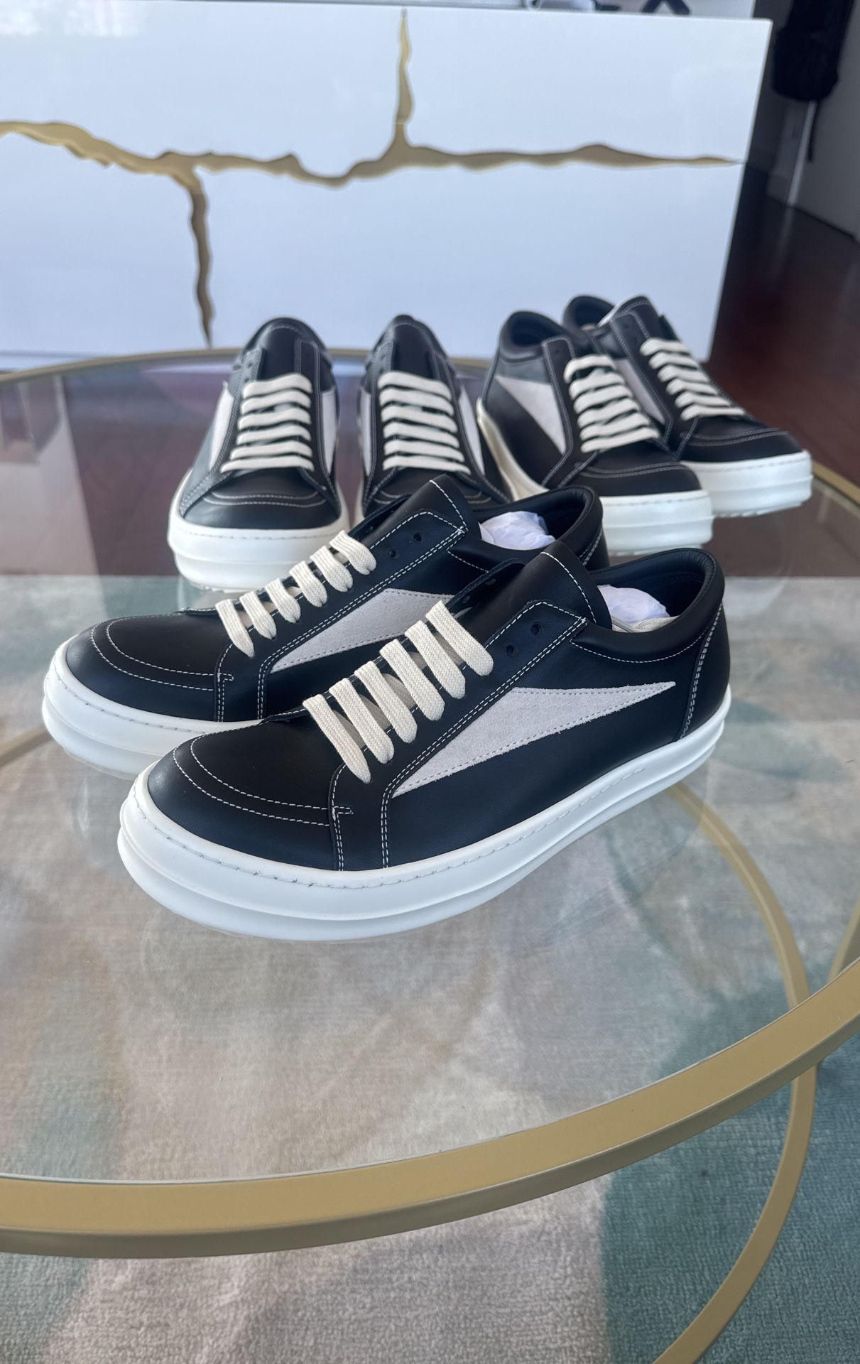 Rick Owens Black Leather Hollywood Vintage Size 43, 44, & 45