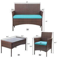 4 Piece Patio Furniture Set
