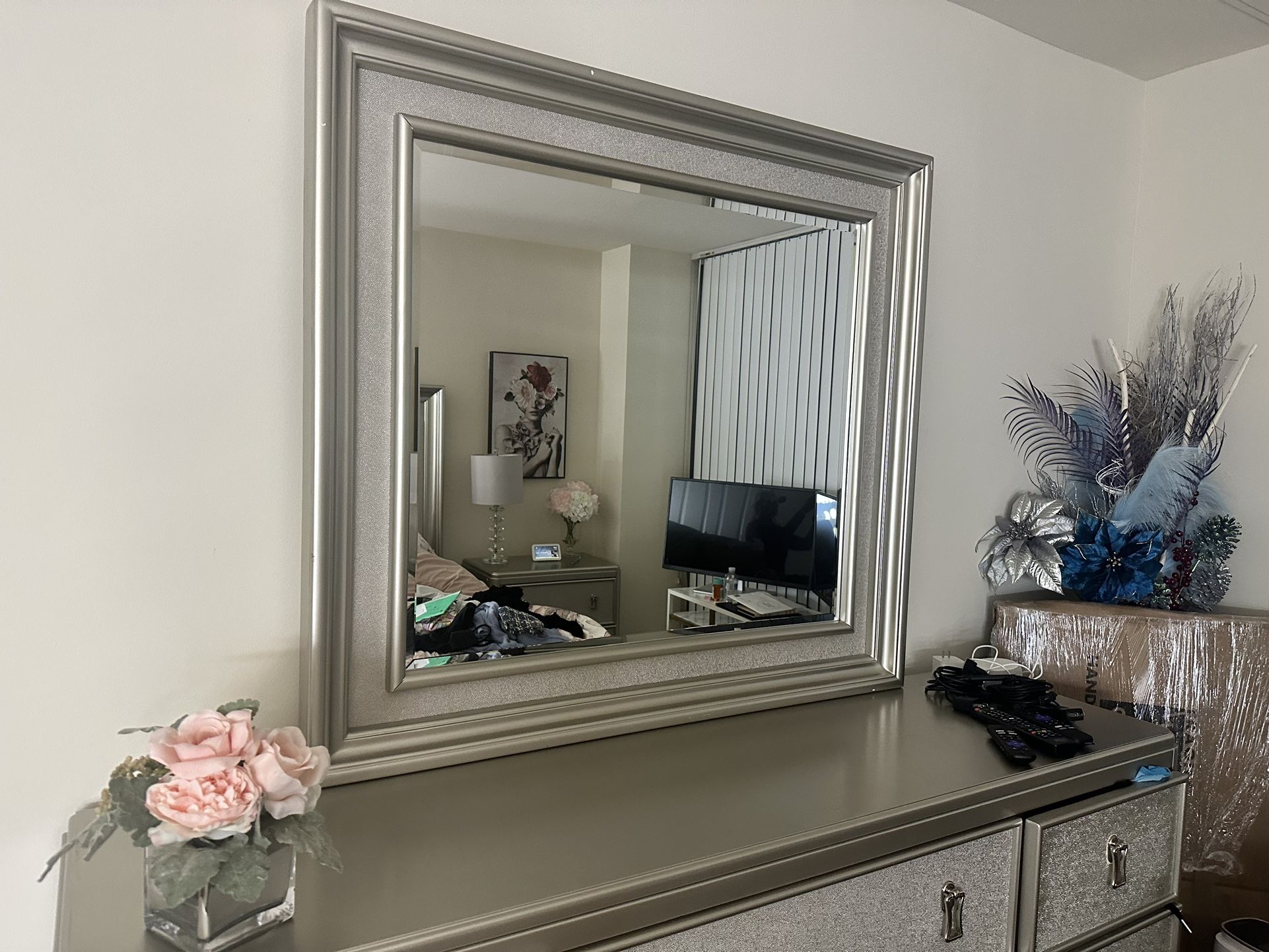 Large Statement Piece Silver Mirror