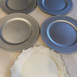 Silver charger Plates And Serving plate 