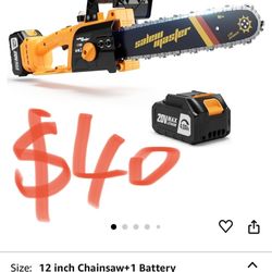 Electric Chainsaw Cordless, Electric Chain Saws Cordless, 20V Battery Power Chain Saw, 12" Mini Chainsaw Cordless Battery Chainsaw with 4.0Ah Battery 