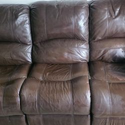 Dark Brow 3 Seater Recliner Sofa W/USB Ports.