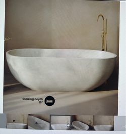 Concrete Bathtub 60” - Matte Sand Color