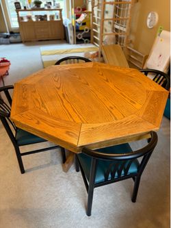 3-in-1 Solid Oak Poker and Dining table