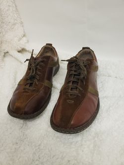 Mens Brown Leather Oxford Sneakers by Borń