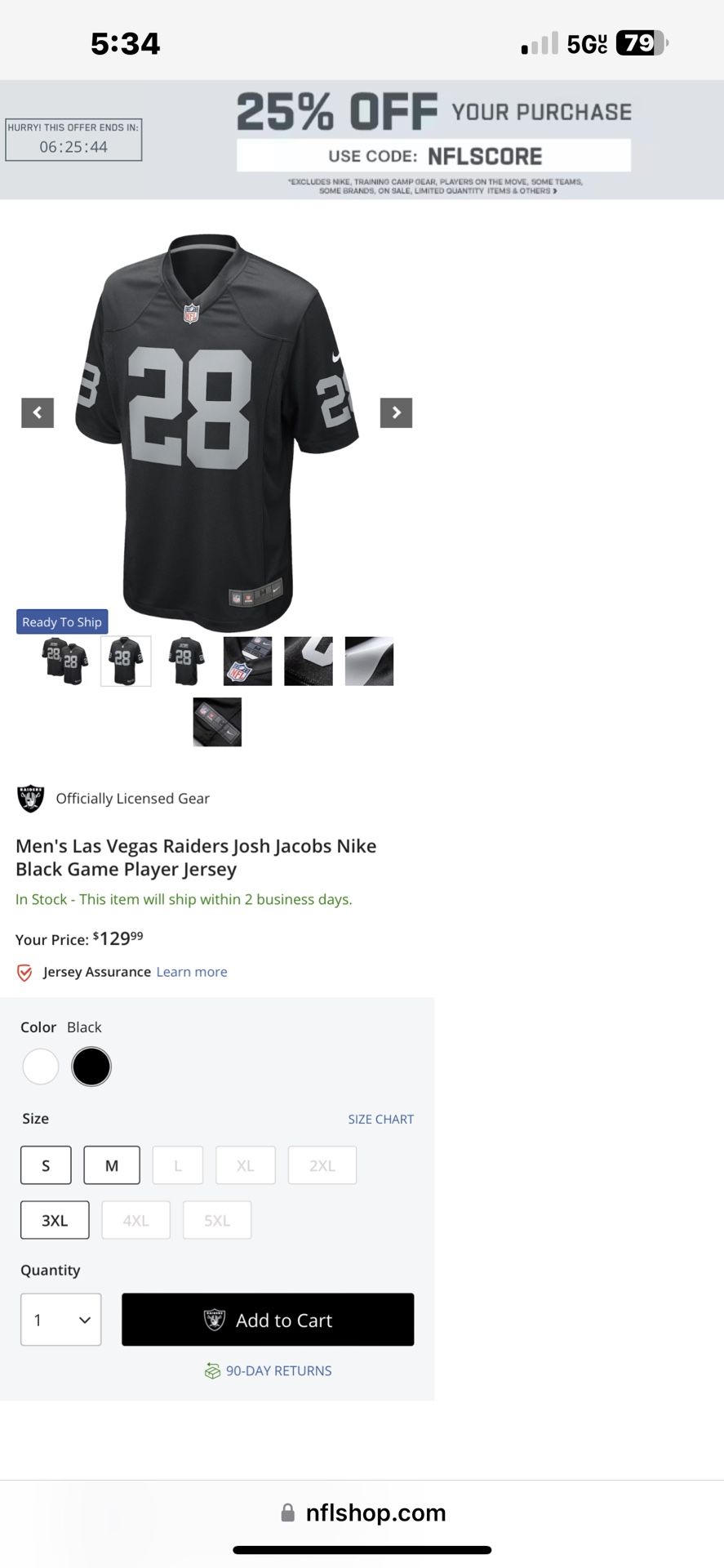 Men's Las Vegas Raiders Josh Jacobs Nike Black Game Player Jersey Size XL  for Sale in Tampa, FL - OfferUp