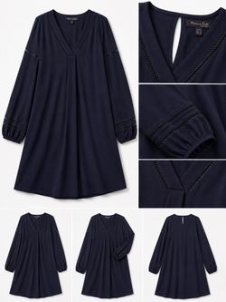 Massimo Dutti Navy Blue Mini Dress