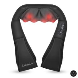 Snailax Neck Massager with Heat, Shiatsu Neck Back Massager for Pain Relief Deep Tissue, Knead Shoulder Massager Pillow for Back, Leg Muscle, Gifts fo