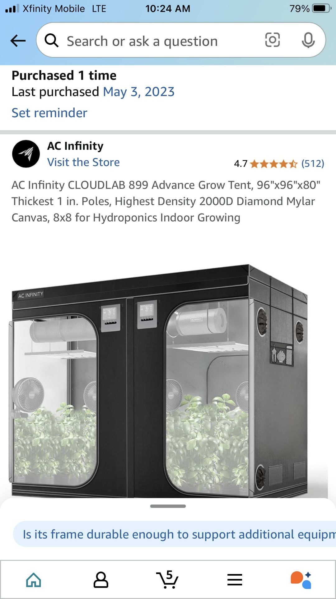 AC Infinity 8x8 Grow Tent