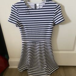 Blue/White Striped Dress Divided By H&M Size 4