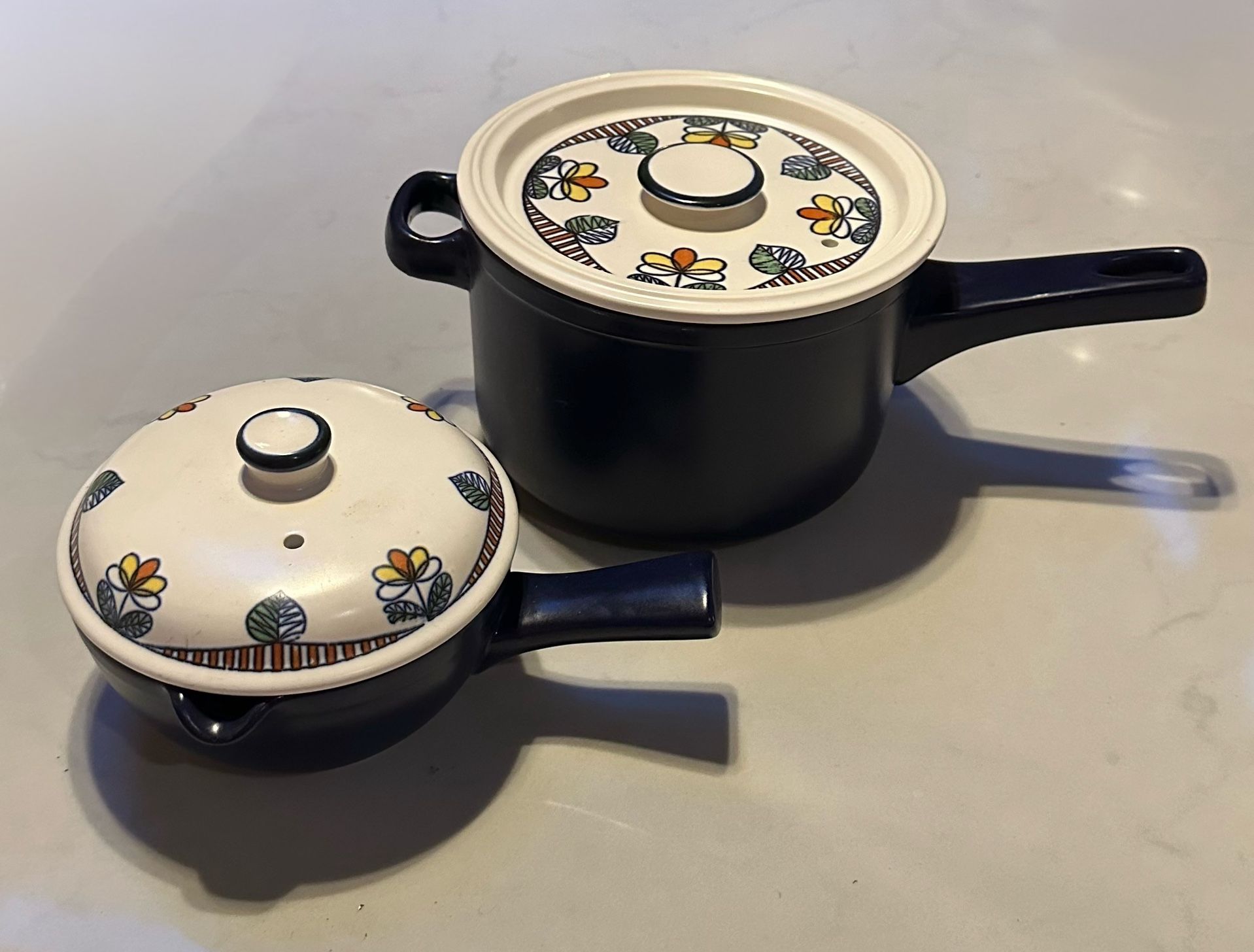 3-piece MCM Flowers Vintage Flame-Chef Japan Stoneware | Like New!