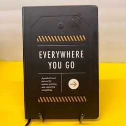 Compendium Guided Travel Journal Black Hardcover Notebook Pre-Owned
