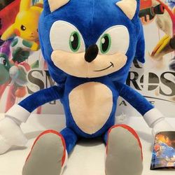 Clean New Sonic The Hedgehog Plush 20" Stuffed Toy w/ Tag