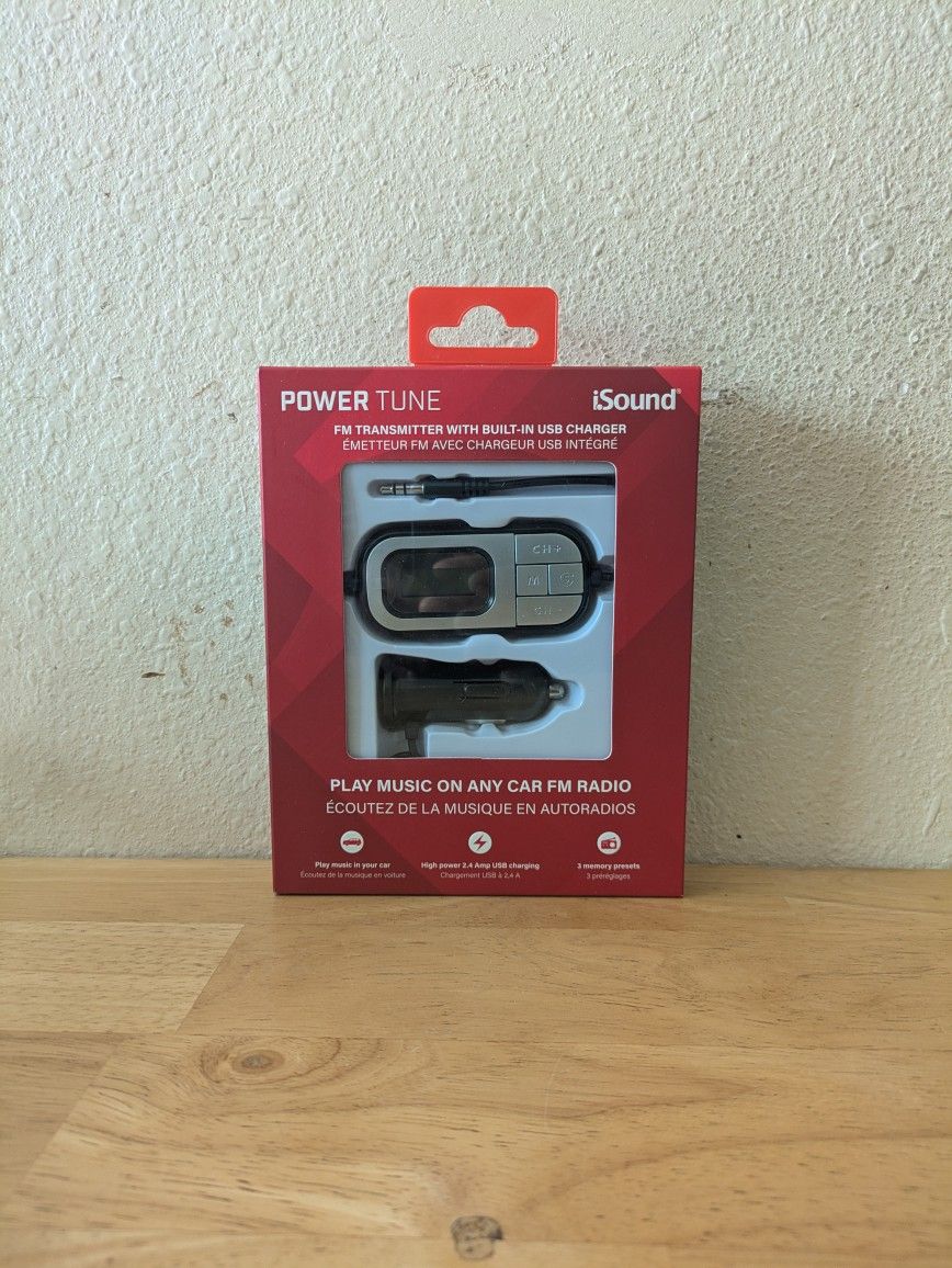 iSound Power Tune  FM Transmitter with Built-in USB Charger 