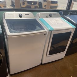 Samsung washer and dryer set white color top loading