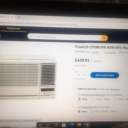 New Friedrich Window A/C 8000 Btu 24 Hr Energy Star