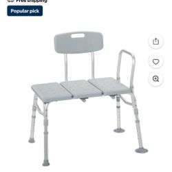 Drive Medical Plastic Tub Transfer Bench with Adjustable Backrest