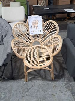Bali & pari Eliava modern natural rattan flower accent chair new