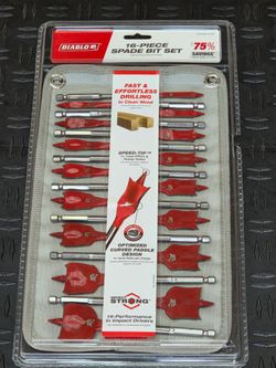 Brand New DIABLO Speed Demon High Speed Steel Spade Bit Set With Pouch (16- Piece)