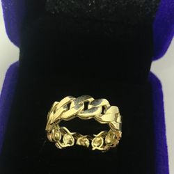 10k Gold Cuban Ring 
