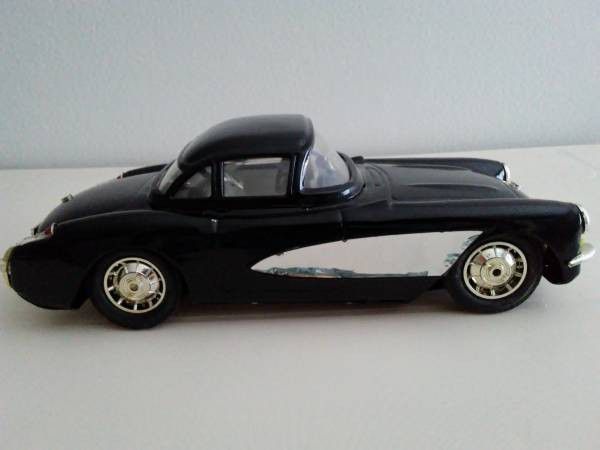 Vintage Black Luxe Corvette Tin Toy Friction Car

