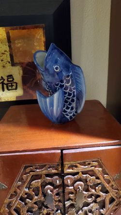 Vintage Japanese Koi Vase