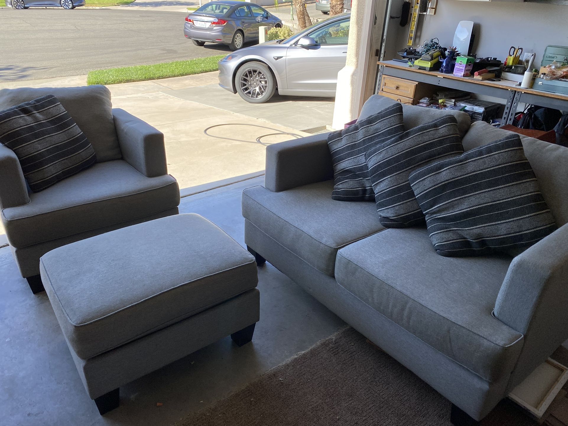 Light Grey 4 Piece Couch Set