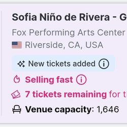 Sofia Niño De Rivera Tickets