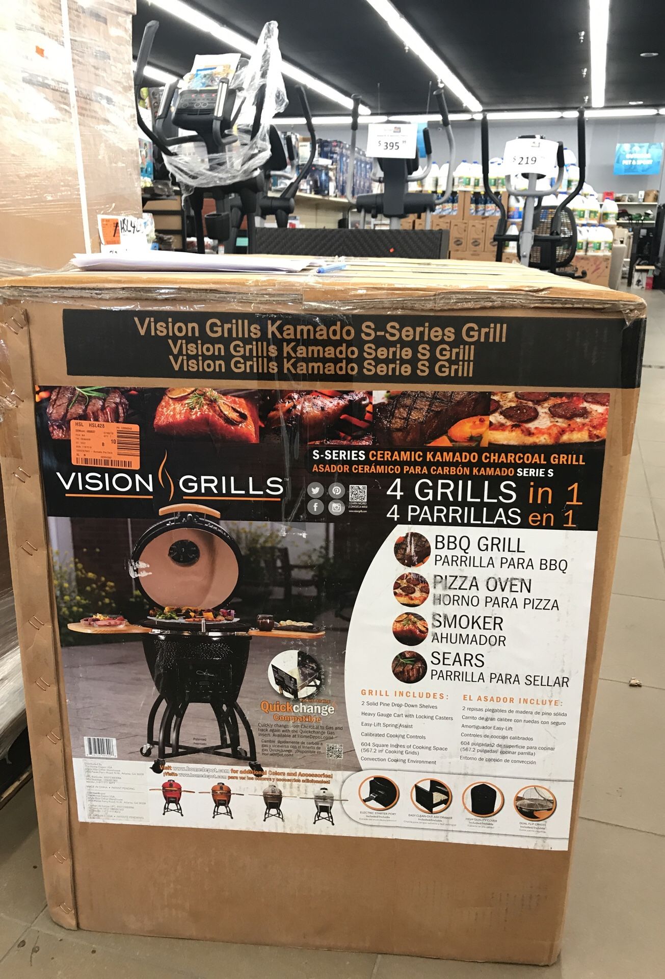 Brand New Vision Grills Kamado Pro Ceramic Charcoal Grill with Grill Cover