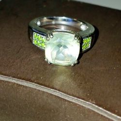 925 Silver White Sapphire Ring 