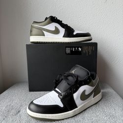 Alr Jordan 1 Low “Black Toe Medium Olive”