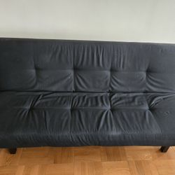 Black Futon/Sofa With Fold Down Bed