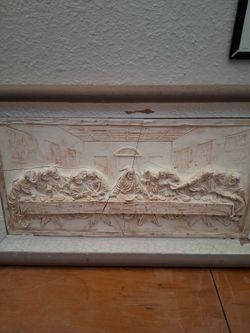 DaVinci Last Supper Relief Wall 3D Plaque (Crack Damage) Trop & Pecos