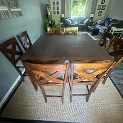 Solid Wood Dining Set With 8 Chairs 