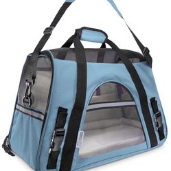 Pet Carrier/Bag With Fleece Bed For Dog/Cat (Airline Approved)