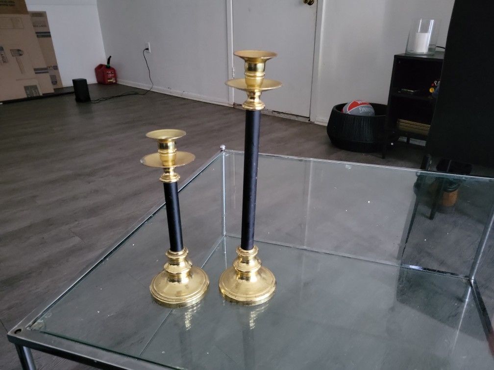 Gold and Black Candle Holders 
