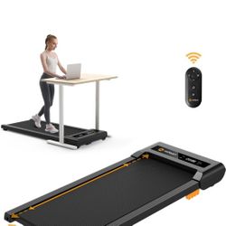 Walking Pad, Under Desk Treadmill with Incline, 300 Lbs Capacity Portable Treadmill for Home Office, 2 in 1 Mini Desk Treadmill with Remote Control, L