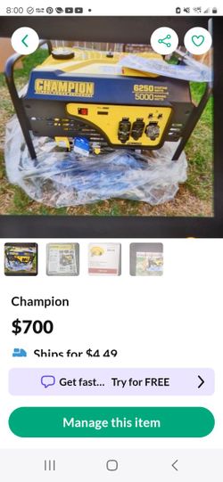 Champion Generator and Extenion Cord Out of Box